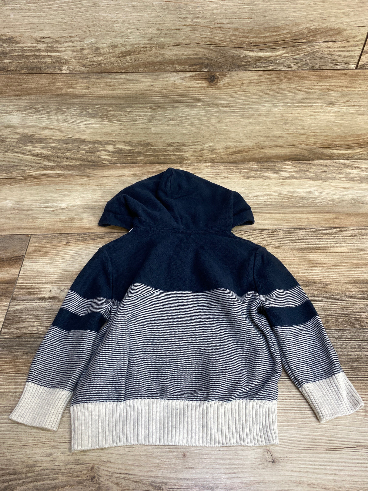 Cat & Jack Striped Hooded Pull Over Navy sz 18m