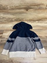 Cat & Jack Striped Hooded Pull Over Navy sz 18m