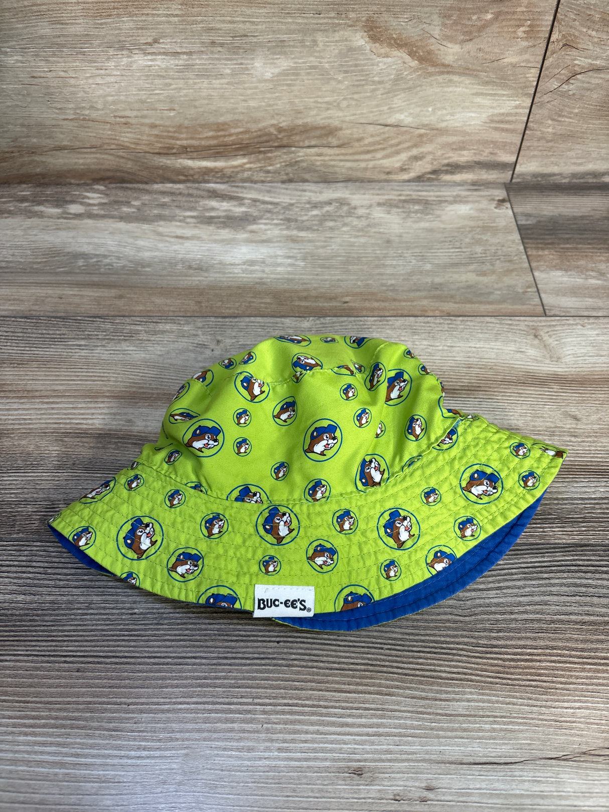 Buc-ee's Reversible Bucket Hat Green/Blue sz 2-5T