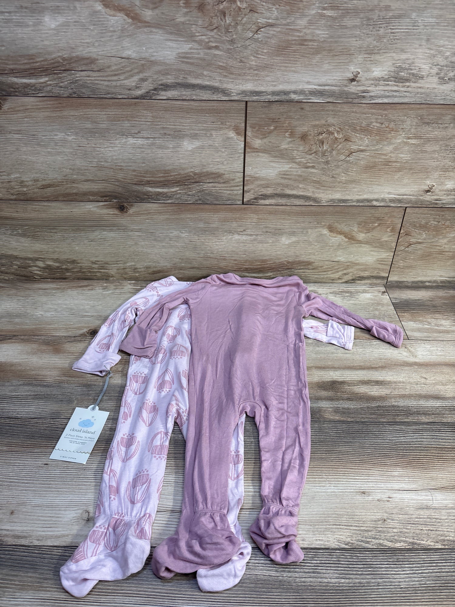 NEW Cloud Island 2pk So Very Soft Modal Blend Sleepers Pink sz 6-9m