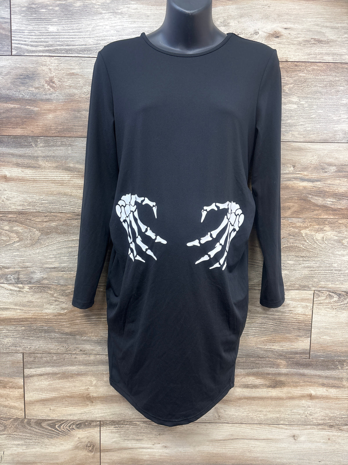 Shein Maternity Skeleton Hand Bodycon Dress Black sz Medium