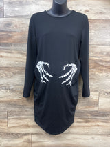 Shein Maternity Skeleton Hand Bodycon Dress Black sz Medium