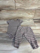 Carter's 2pc Striped Bodysuit & Pants Brown sz 6m - Me n Mommy To Be