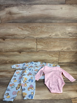 Disney Baby 3pc Princess Sweater, Bodysuit & Pants Set Blue sz 12m