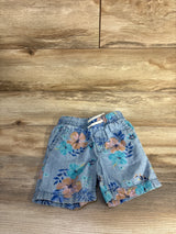 Oshkosh Floral Drawstring Shorts Blue sz 3T