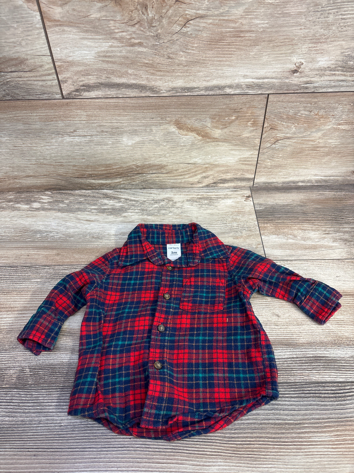 Carter's Tartan Button Up Shirt Red sz 3m