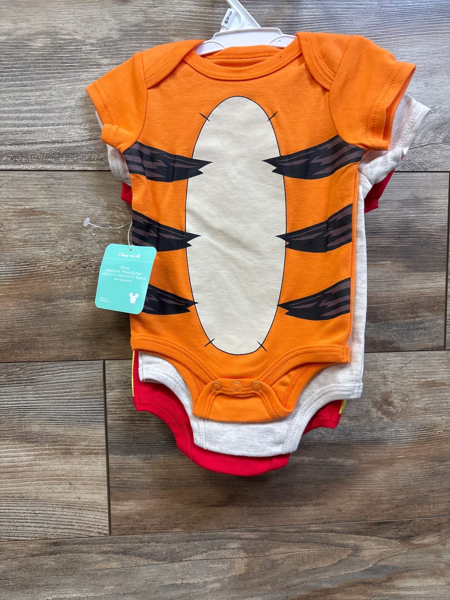 NEW Disney Baby 3pk Winnie The Pooh Bodysuits Orange sz 3/6m
