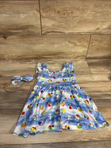 Macaron + Me 2pc Beach Balls Flutter Sleeve Dress & Headband Blue sz 2T - Me n Mommy To Be