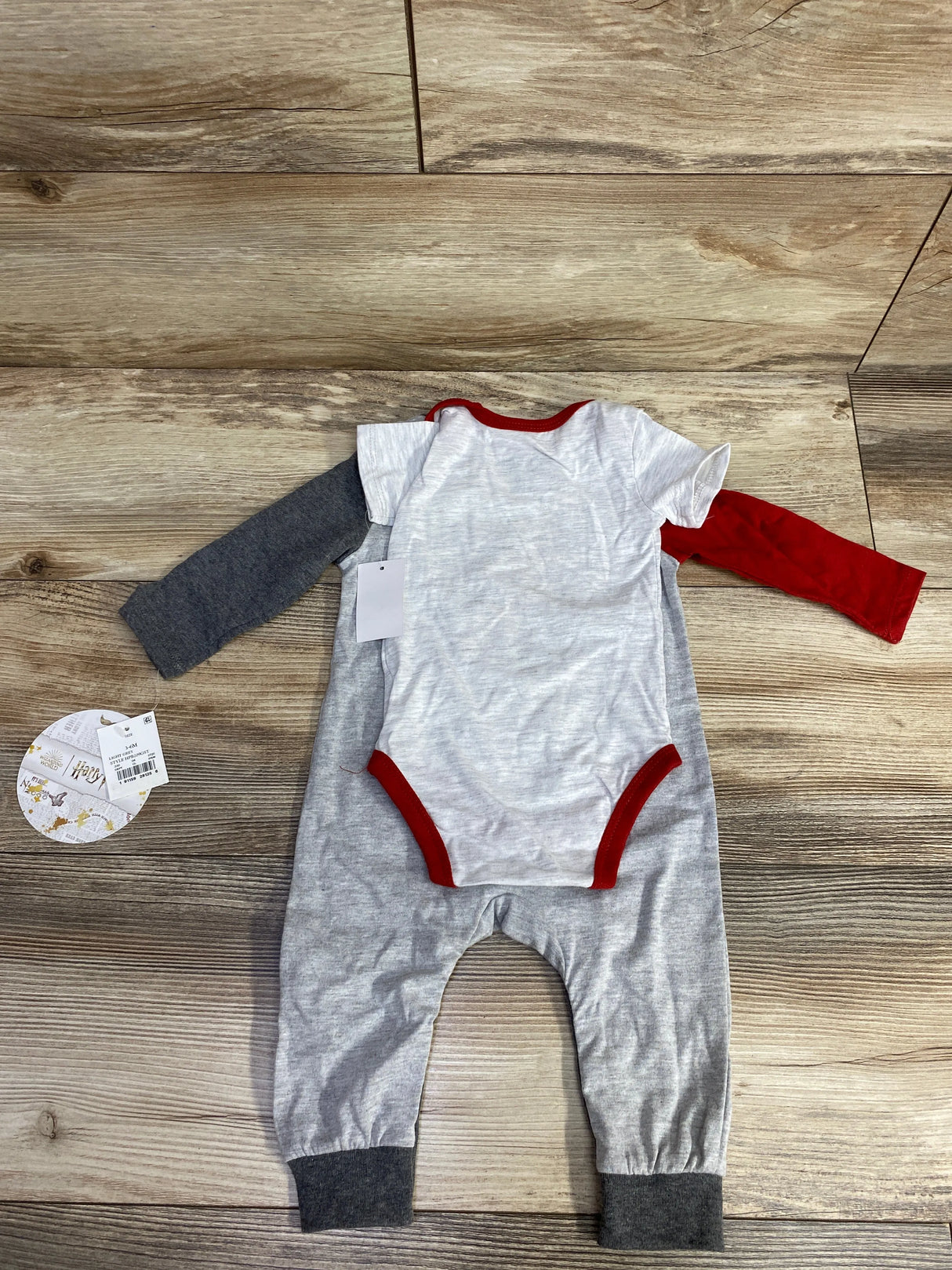 NEW Harry Potter 2pc Future Wizard Bodysuit & Coverall Set Grey sz 3-6m