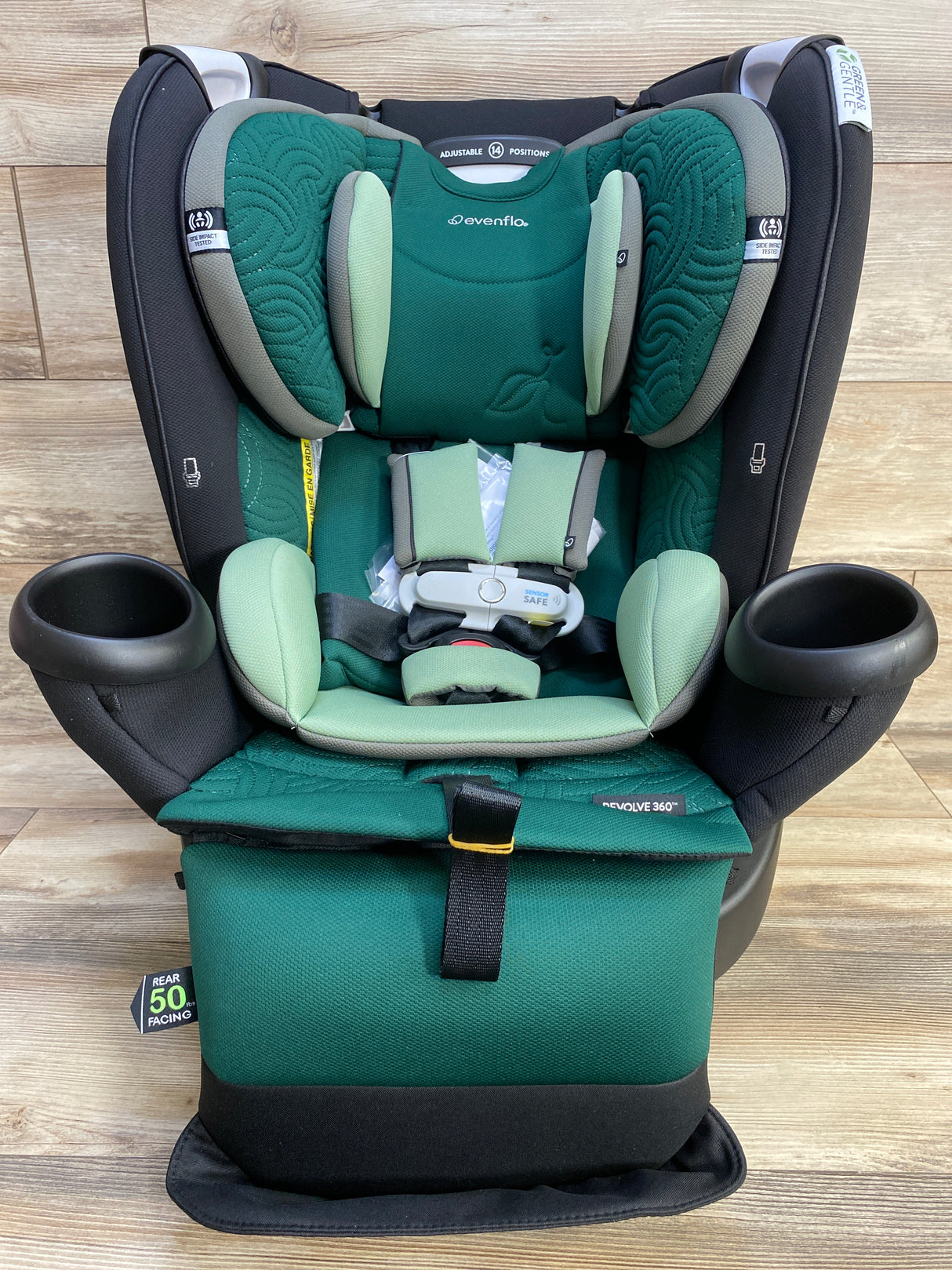 NEW Evenflo Revolve 360 Slim 2-in-1 Rotational Convertible Car Seat in Emerald