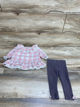 Shabby Chic 2pc Plaid Top & Leggings Pink sz 6-9m