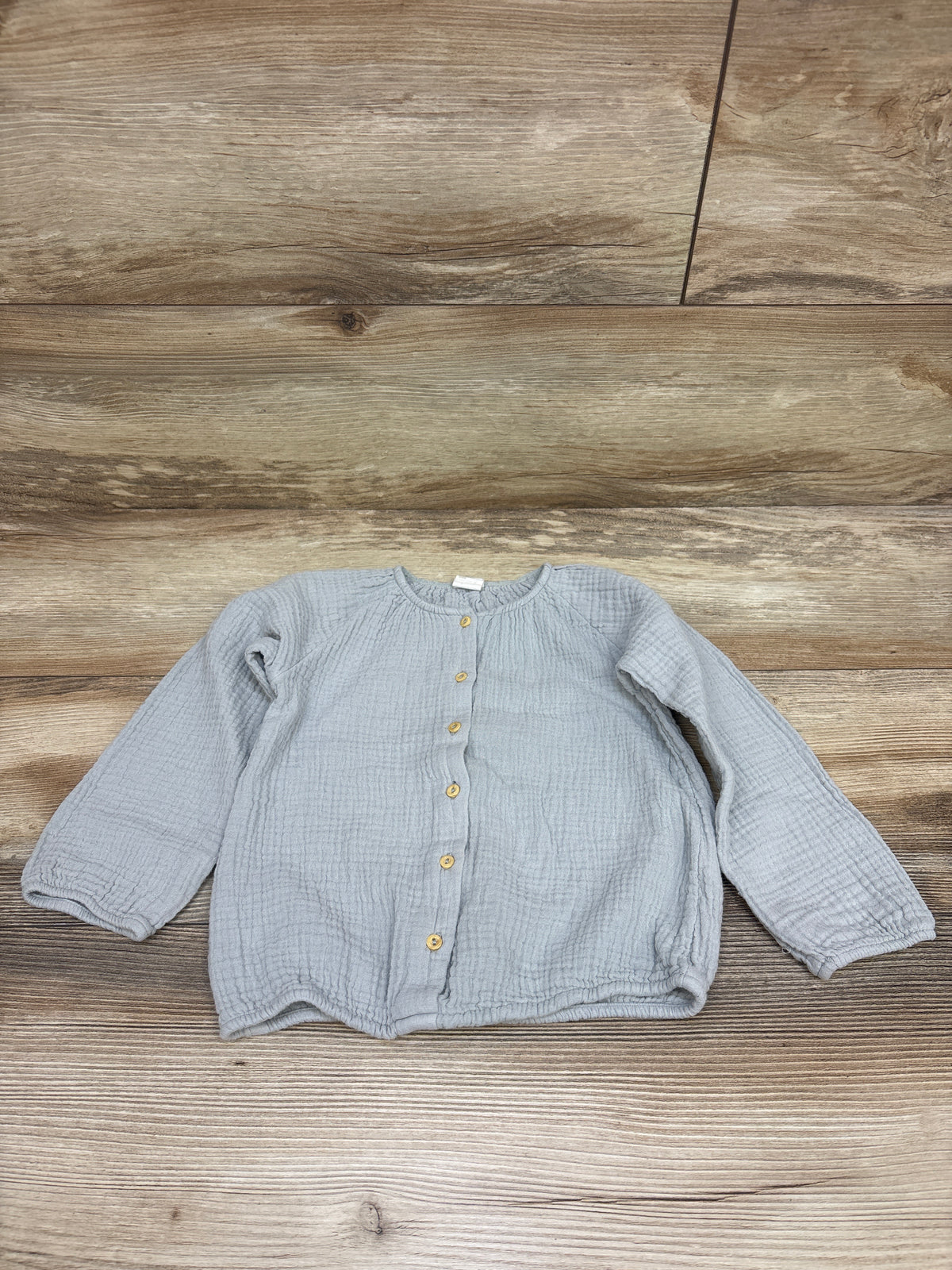 H&M Gauze Button-Front Shirt Blue sz 2-3T