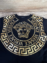 Versace Black Gold Medusa Logo Sweatshirt Tunic sz 4T