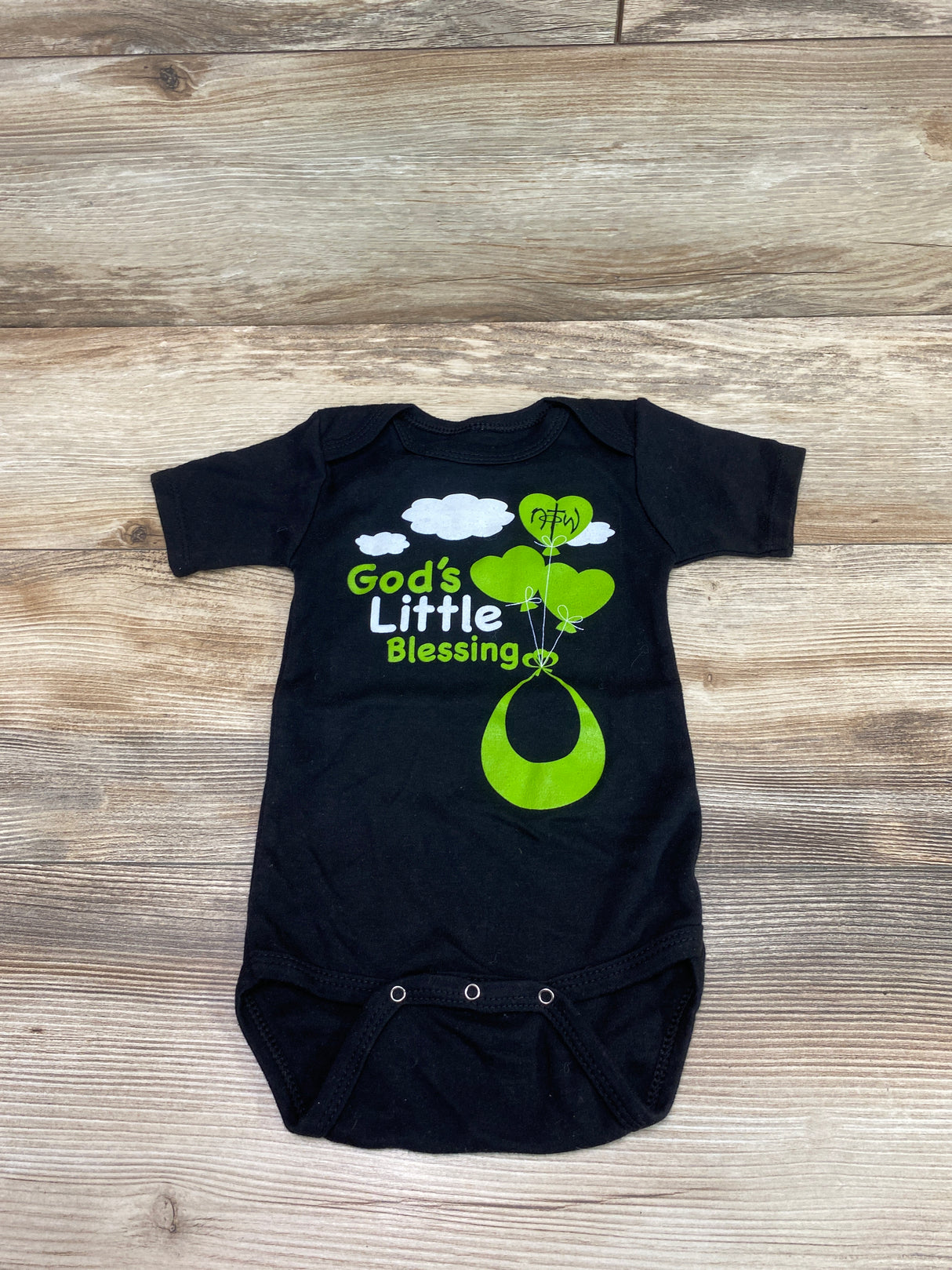 God's Little Blessing Bodysuit Black sz 12-18m