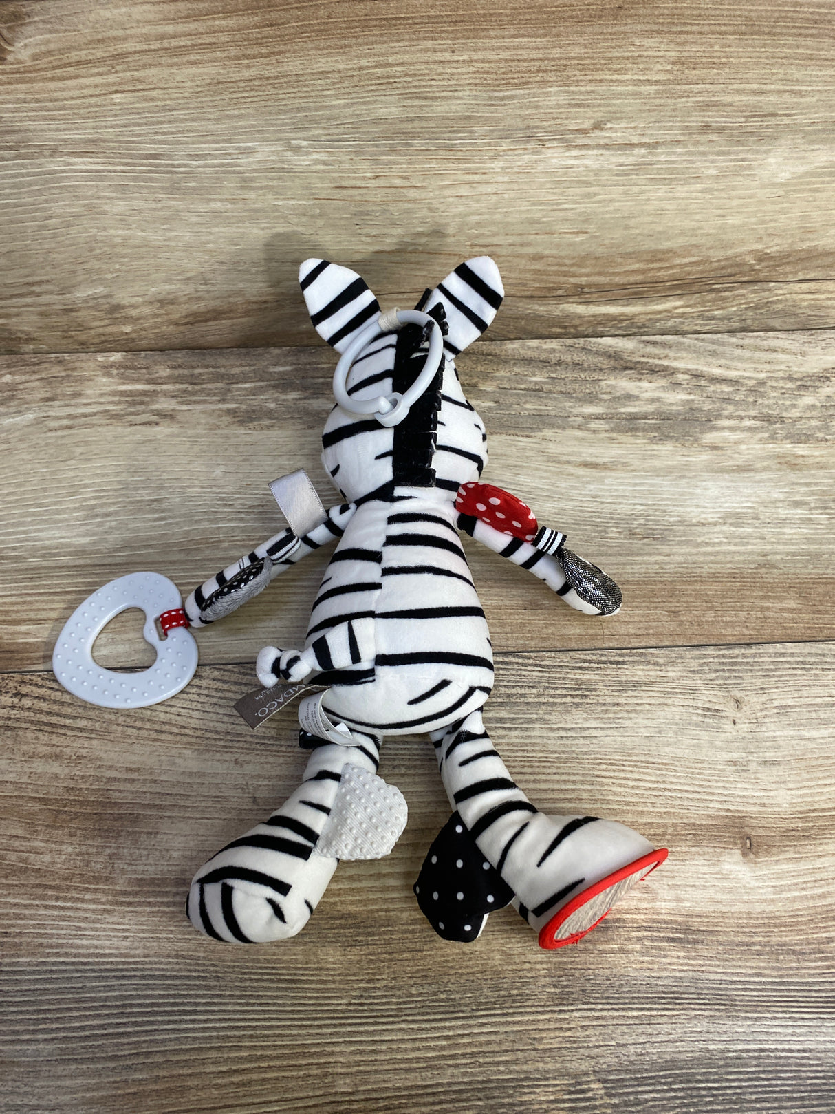 Demdaco Zebra Plush Stroller Toy