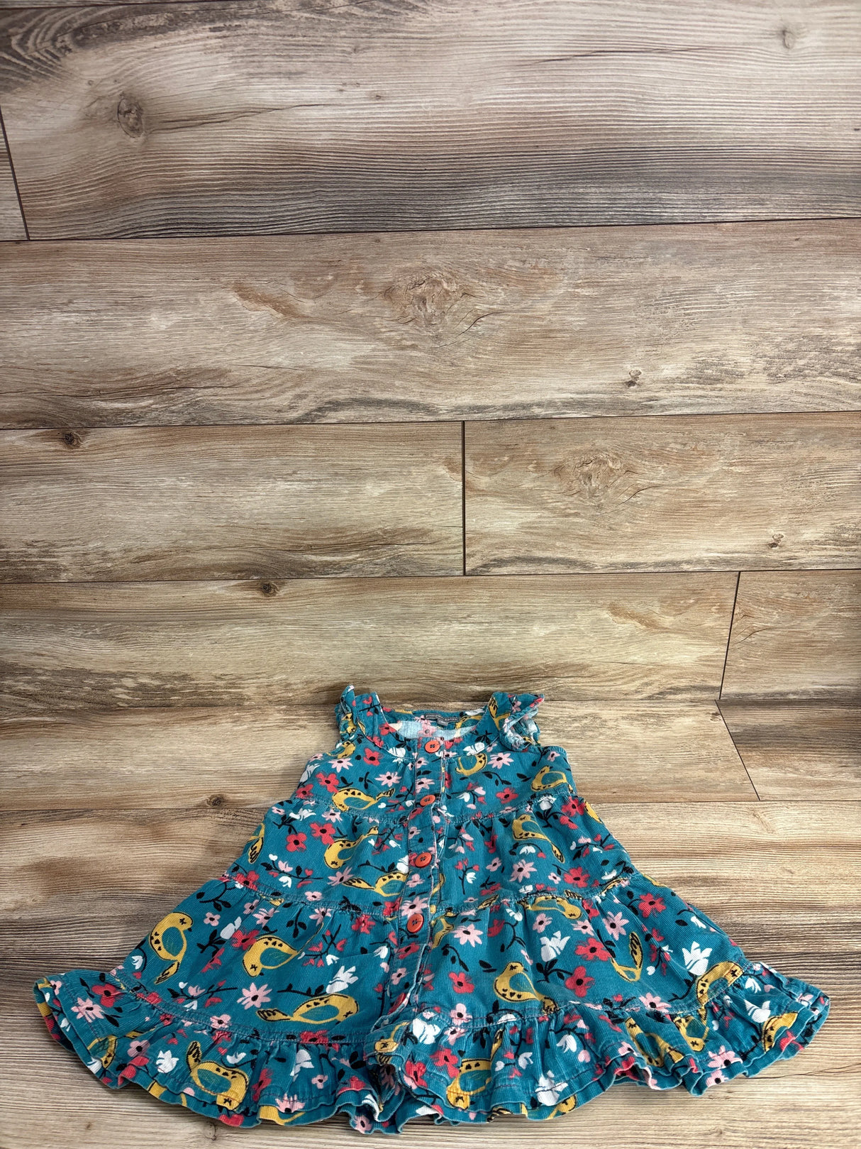 Pumpkin Patch Floral Cord Overalls Light Blue sz 4T