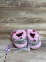 NEW Disney Junior Minnie Mouse Glittery Slippers Pink sz 11-12c