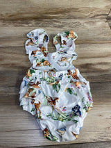 Bambi Print Romper White sz 6-9m - Me n Mommy To Be