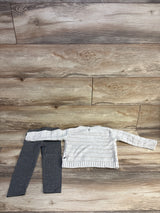DKNY 2pc Metallic Chunky Knit Sweater & Bottoms Set Grey sz 2T