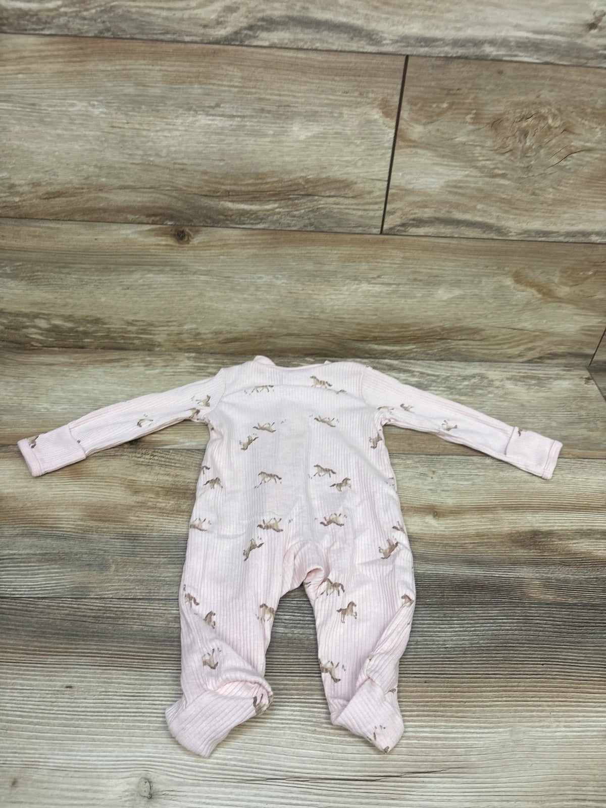 Carter's Horse Print Ribbed Sleeper Pink sz 3m