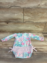 Ruffle Butts 1pc In Bloom Rashguard Swimsuit Blue sz 12-18m