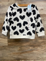 NEW Cat & Jack Heart Print Sweatshirt White sz 3T