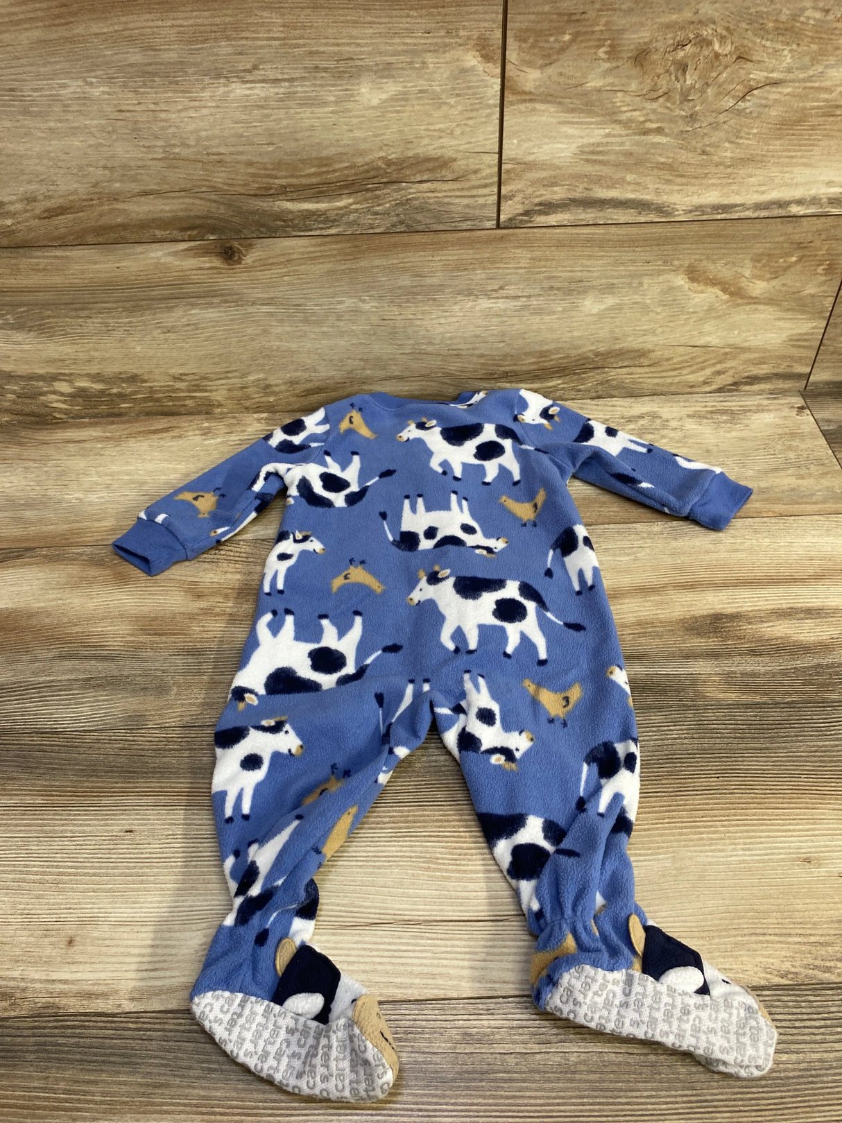 Carter's Cow Print Blanket Sleeper Blue sz 9m
