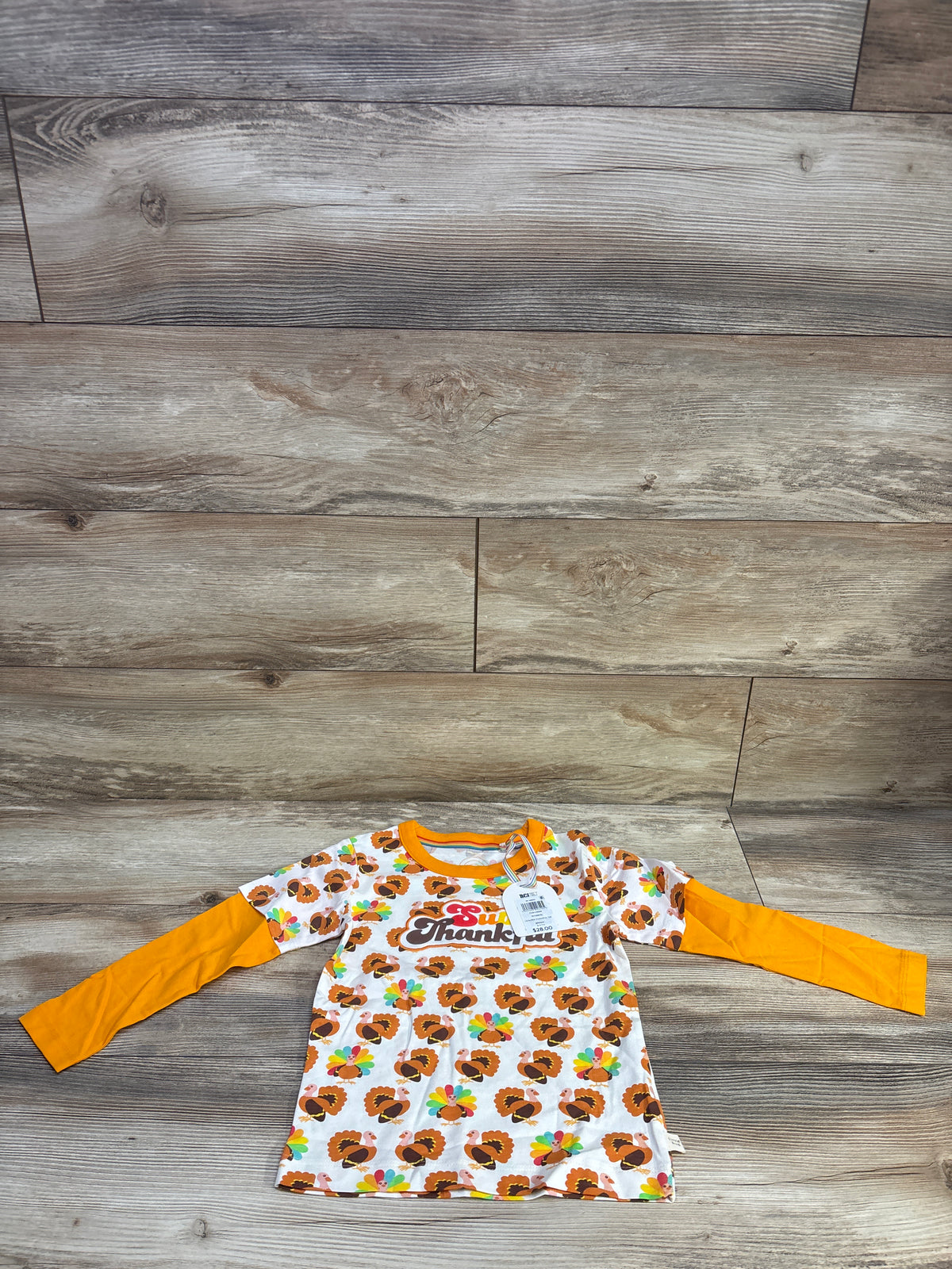 NEW Little Bird Super Thankful Layered Sleeve Shirt White sz 3-4T