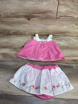 Gymboree 2pc Polka Dot Tank Top & Skort Set Pink sz 2T