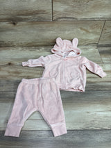 Carter's 2pc Terry Cloth Full Zip Hoodie & Joggers Set Pink sz 3m