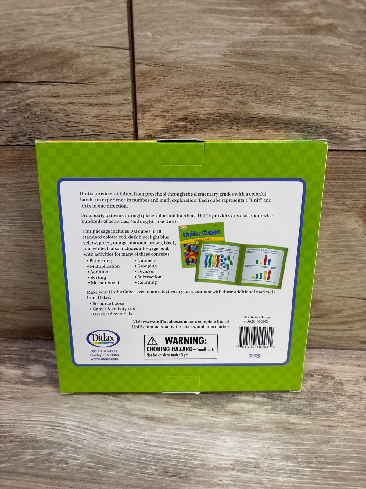 NEW Didas Unifix Interlocking Cubes 100ct w/ Activity Booklet