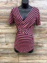Motherhood Maternity Striped Nursing Top Coral sz Medium
