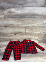 Just One You 2pc Buffalo Plaid Coat Style Pajama Set Red sz 2T