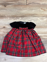 Edgehill Collection Black Velvet & Red Tartan Plaid Dress sz 9m