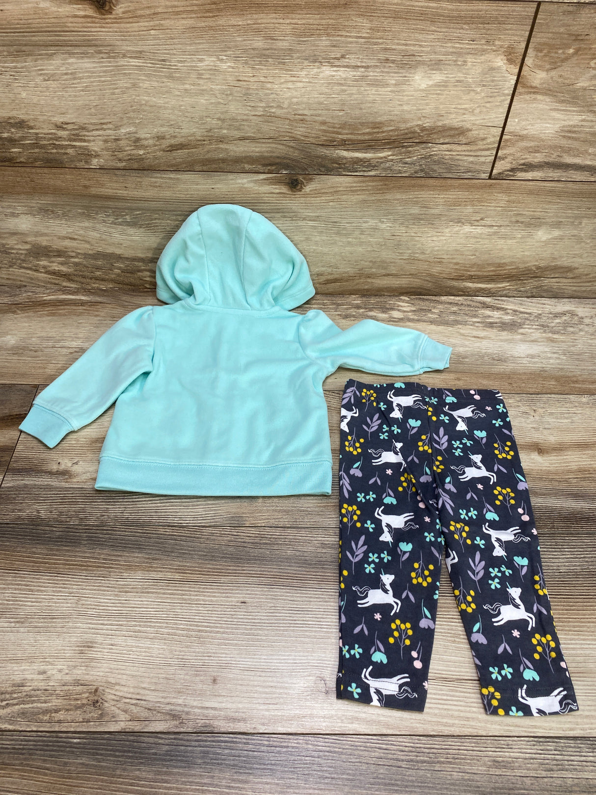 Simple Joys 2pc Fleece Hoodie & Leggings Mint sz 3-6m