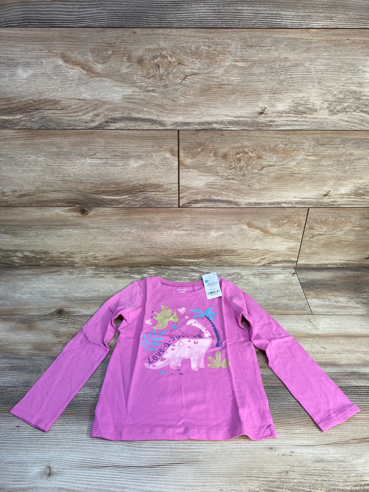 NEW Carter's Long Sleeve Shirt 'Love-a-saurus' Pink sz 5T
