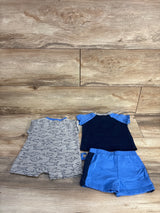 Shark Zone 3pc Romper, Shirt, & Shorts Set Blue sz 3/6m