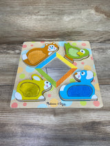 Melissa & Doug First Play Wooden Touch and Feel Puzzle Peek-a-Boo Pets With Mirror