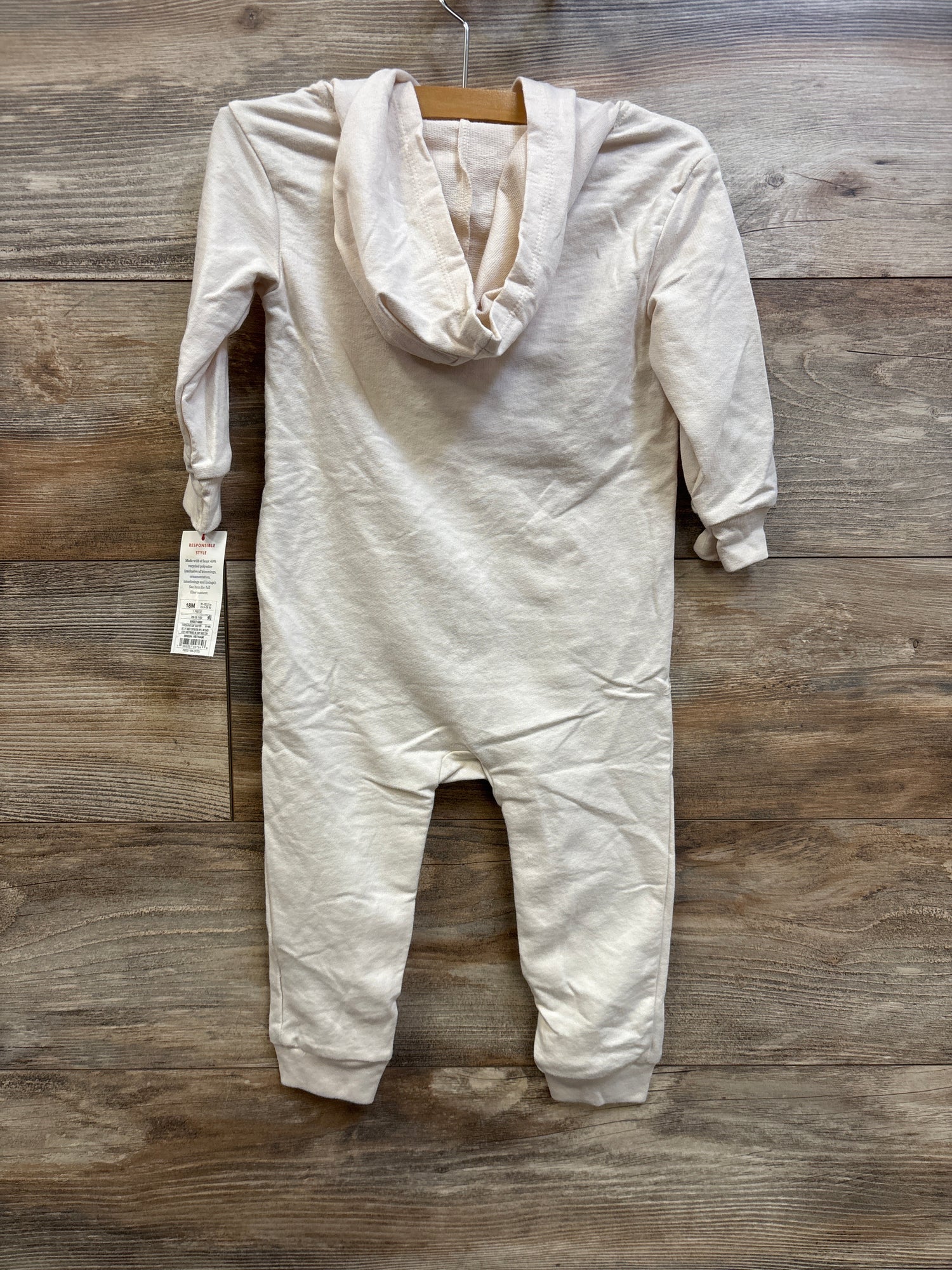 NEW Cat & Jack Sweet Potato Hooded Romper Beige sz 18m