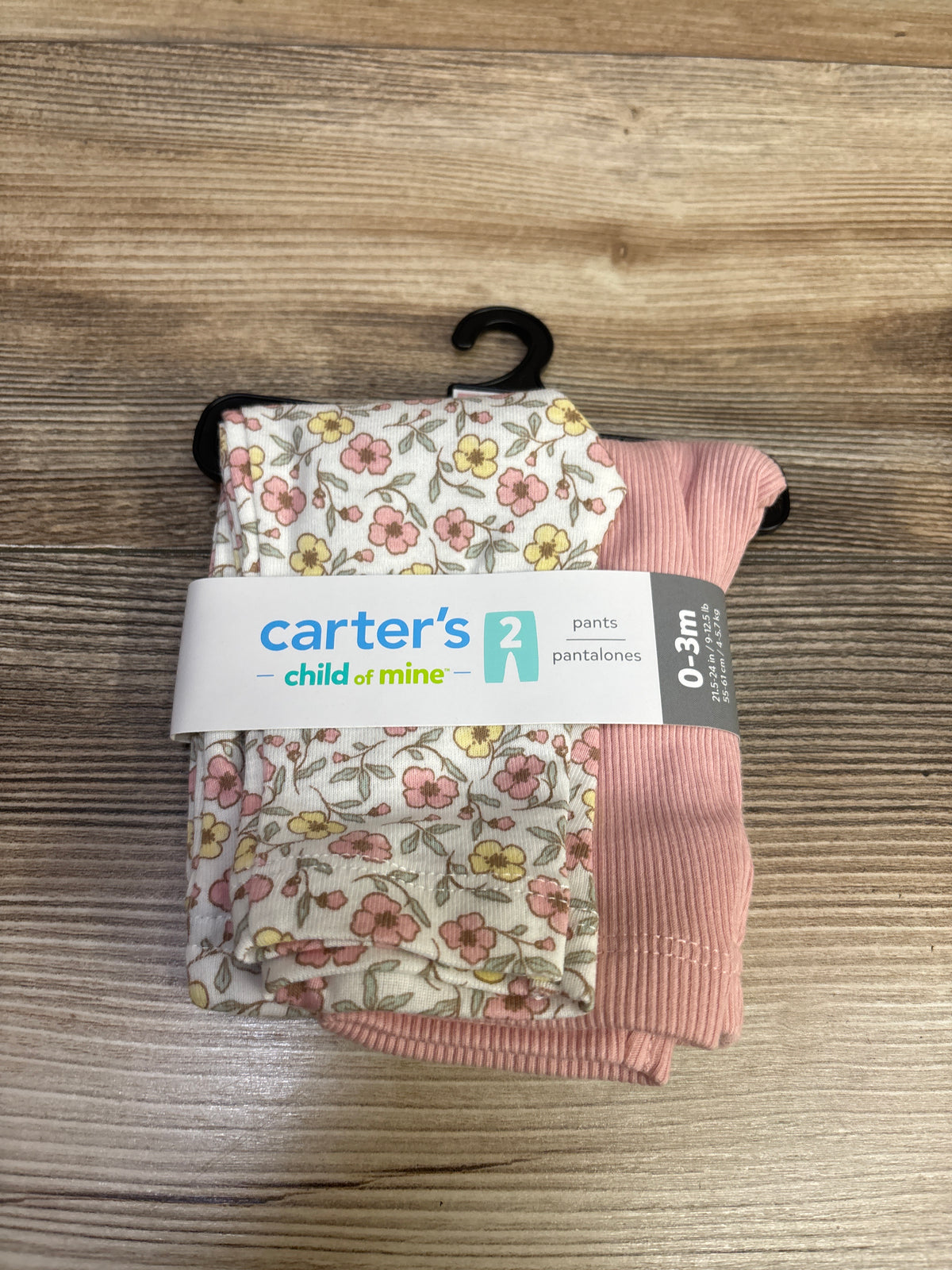 NEW Child Of Mine 2pk Pants Pink/White sz 0-3m