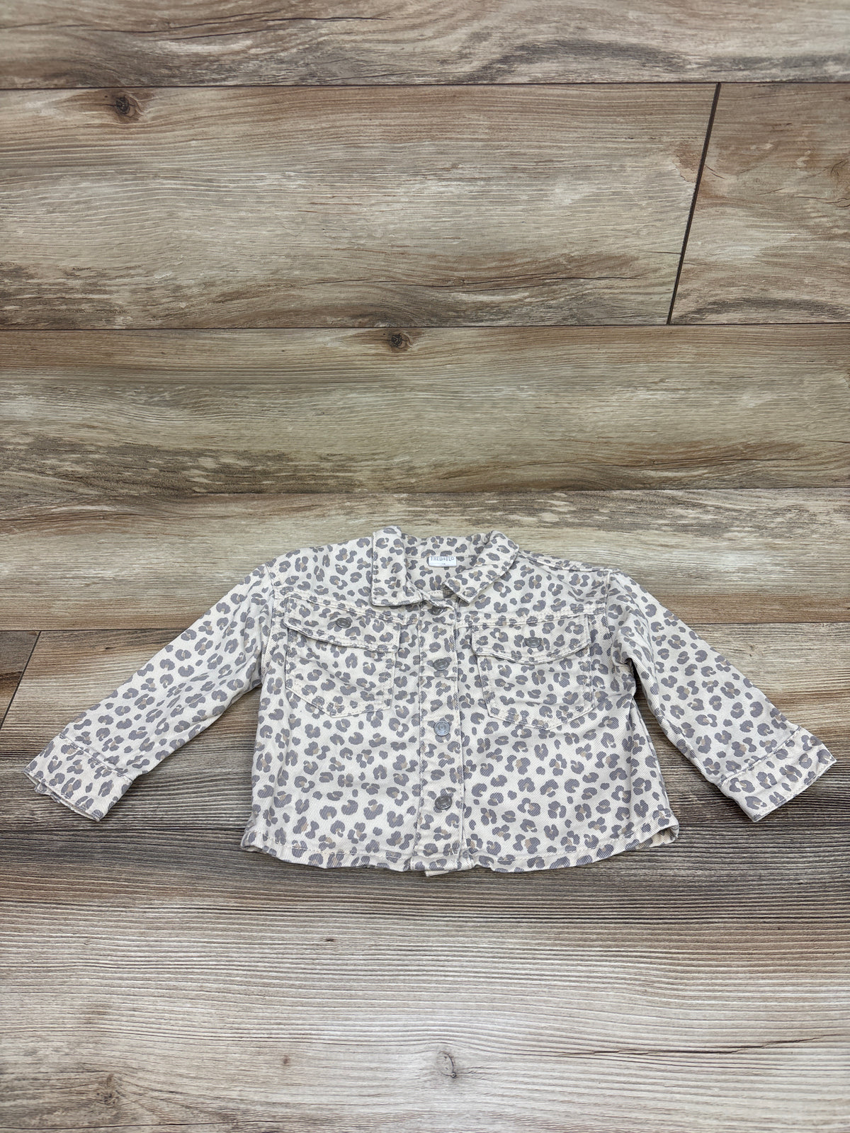 Fred & Flo Leopard Denim Jacket Beige sz 12-18m