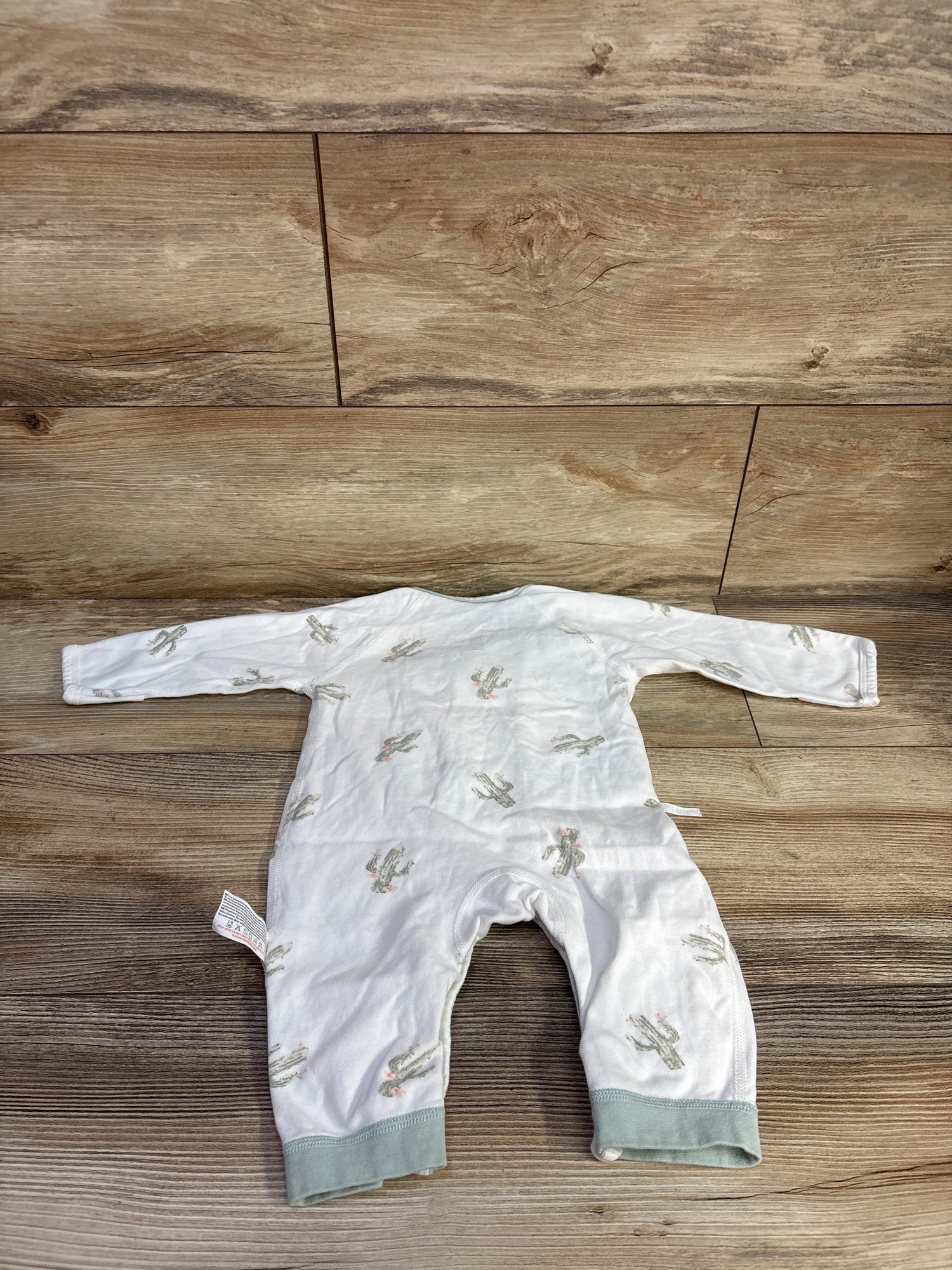 Cherie Kids Cactus Print Footless Kimono Sleeper White sz 3-6m