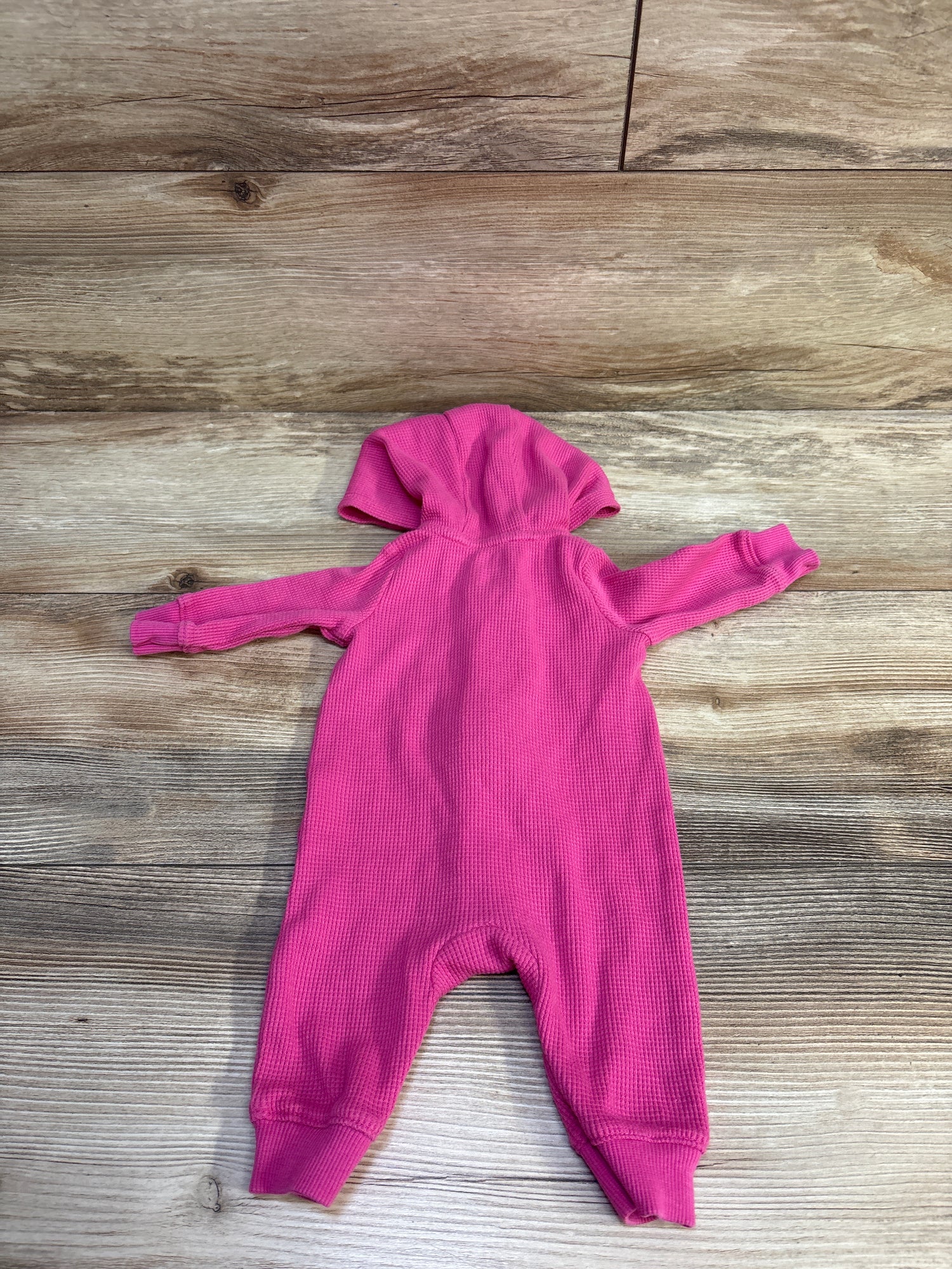Carter's Waffle Knit Hooded Coverall Pink sz Newborn