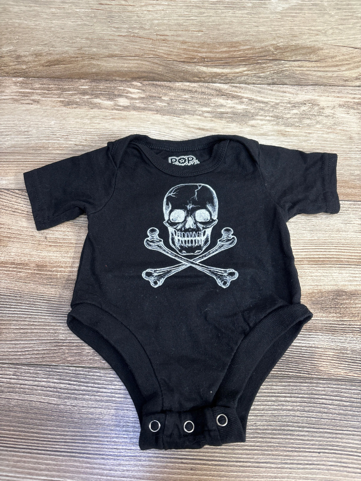Pop Threads Skull and Cross Bones Poison Classic Retro Black sz 6m