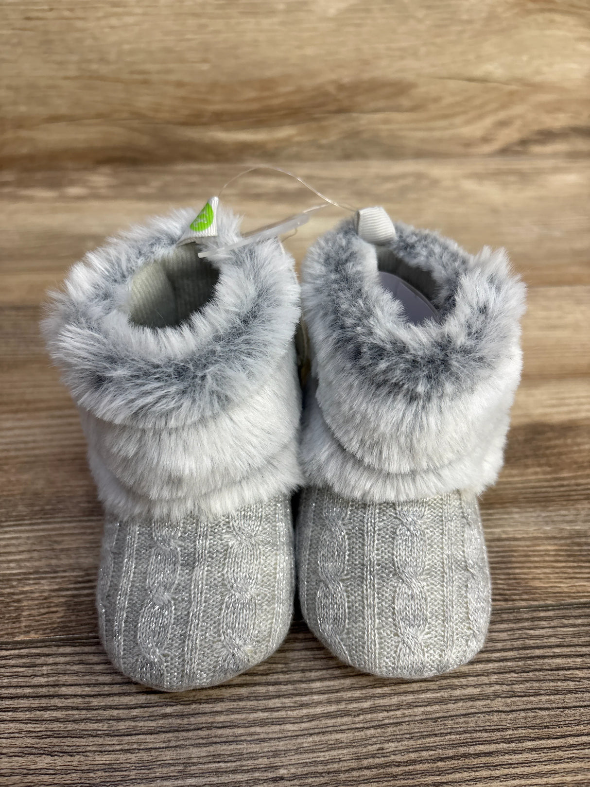 NEW Stepping Stones Faux Fur Sparkly Boots Grey sz 3c