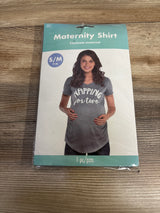 NEW Amscan Maternity Shirt 'Napping For Two' Grey sz Small/Medium