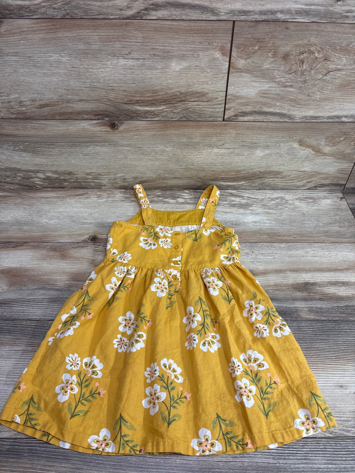 Carter's Linen-Blend Floral Sleeveless Dress Yellow sz 5T