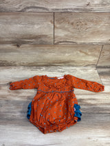 Ruffle Butts Long Sleeve Ruffle Bubble Romper Rust sz 6-12m