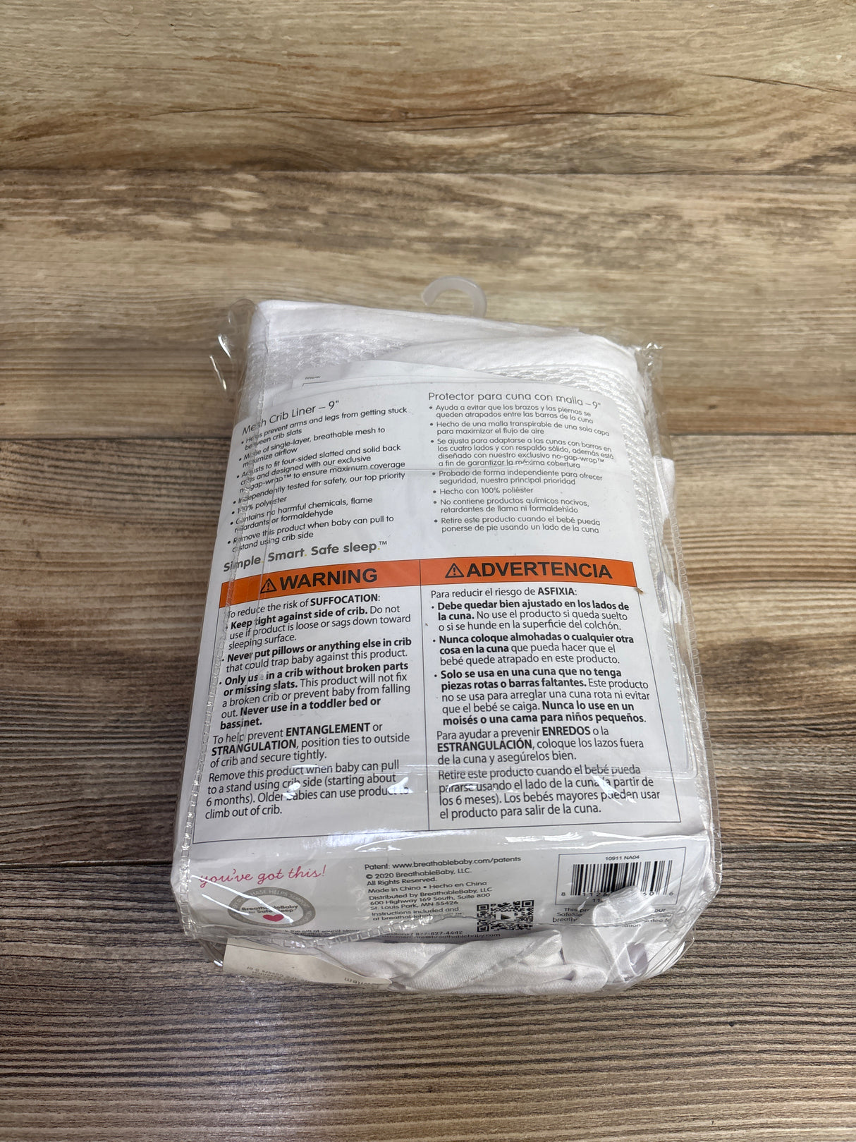 BreathableBaby Mesh Crib Liner, White 9"