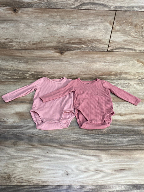 H&M 2pk Ribbed Bodysuits Pink sz 6m - Me n Mommy To Be